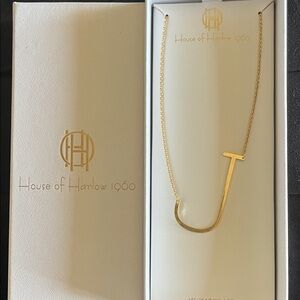 House of Harlow 1960 Gold Initial Necklace